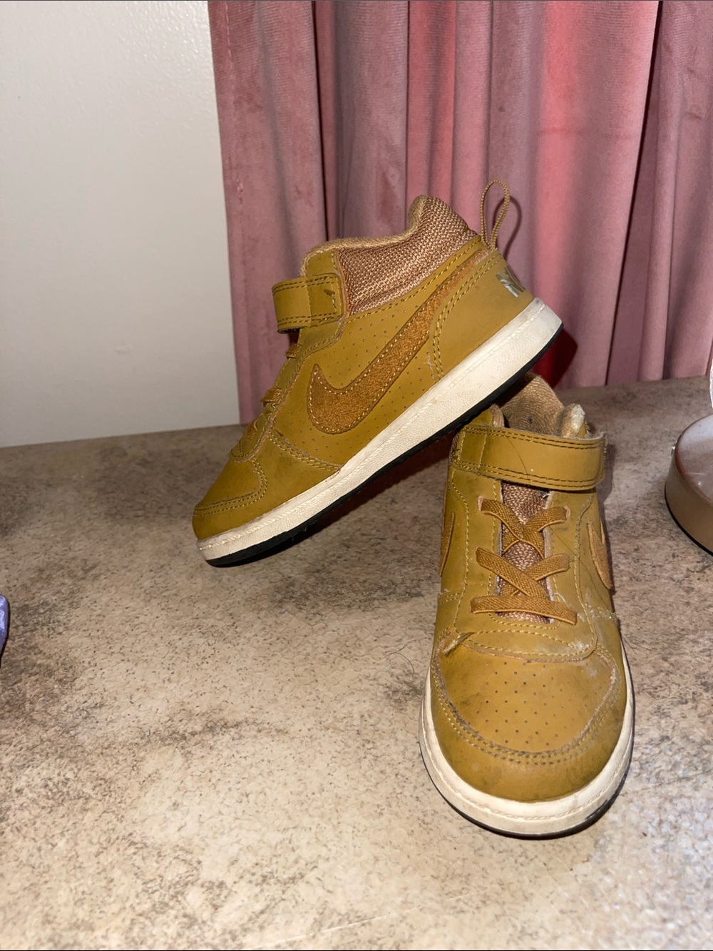 Nike Kids Yellow High-Top Sneakers with Velcro Strap